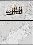 absurd_res bed christmas christmas_lights christmas_stocking christmas_tree comic dragon european_mythology female feral fireplace fur furniture greyscale hi_res holidays horn kira_(staffkira2891) lying monochrome mythological_creature mythological_scalie mythology on_side plant scalie sleeping solo staffkira2891 thick_thighs tree western_dragon