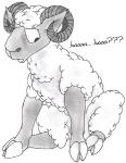 bovid caprine domestic_sheep foxx fur hooves horn male mammal open_mouth sheep simple_background solo species_transformation transformation white_background wool_(fur)
