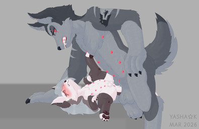 3_fingers 3_toes adult_on_child adult_on_young adult_penetrating_young age_difference angry animal_genitalia anthro anthro_on_feral anthro_penetrating anthro_penetrating_feral arm_tattoo attached_sheath bestiality black_body black_claws black_fur black_pawpads blind_eye blush bodily_fluids claws countershading crying digitigrade dipstick_tail duo facial_scar feet femboy feral feral_penetrated fingers forced fur genitals grey_body grey_fur grey_hair hair male male/male markings multi_eye multi_nipple muscular muscular_male nipples pawpads penetration pink_flesh rape red_flesh red_sclera scar sex sheath snarling tail tail_markings tattoo tears toes white_body white_eyes white_fur young yashak hellaverse helluva_boss feral_loona_(helluva_boss) loona_(helluva_boss) vortex_(helluva_boss) 2026 absurd_res hi_res