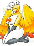 anthro anthrofied areola beak big_breasts breasts female nipples orange_areola orange_nipples pokemorph solo nintendo pokemon avian generation_2_pokemon ho-oh legendary_pokemon pokemon_(species) shiny_pokemon marker_(artwork) traditional_media_(artwork)