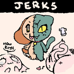 :3 ambiguous_anthro ambiguous_gender anthro anus anus_only biped black_pawpads black_text brown_ears brown_tail butt chibi collar collar_only cross duo eyelashes fangs floppy_ears green_body green_tail handpaw heart_symbol no_sclera nude nude_ambiguous nude_anthro partial_speech_bubble pawpads paws pink_body presenting presenting_anus presenting_hindquarters pupils semi-anthro slit_pupils squigglevision standing surgical_suture tail tail_motion tailwag tan_body teeth text tongue tongue_out x_anus yellow_eyes ligma_(artist) mewgenics fan_character marshmallow_(mewgenics) canid canine canis domestic_cat domestic_dog felid feline felis hybrid mammal patchwork_creature 1:1 2026 animated archived_source digital_drawing_(artwork) digital_media_(artwork) english_text handwritten_text wigglypaint_(artwork)