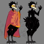 anthro avian_feet beak black_body black_feathers bodily_fluids cactus clothed clothing crotch_tuft feathers feet grey_background huge_thighs male nude plant poncho poncho_only simple_background solo sweat tail tail_feathers talons thick_thighs toes tuft wide_hips yellow_eyes yellow_sclera xexeezy v_(xexeezy) avian bird corvid corvus_(genus) crow oscine passerine unavailable_at_source