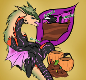 animal_dildo animal_sex_toy anthro anthro_prey belly big_belly blue_eyes bodily_fluids candy chocolate chyme dessert digestion_noises dildo duo endosoma feral food fur gurgle_(sound_effect) hair holidays horn inside inside_stomach internal looking_pleasured male messy nude open_mouth oral_vore organs predator/prey rumbling_stomach safe_vore sex_toy simple_background size_difference soft_vore sound_effects stomach tail teeth text tongue unwilling_prey vomit vore willing_pred wings yellow_body superplus ark_survival_(series) halloween mythology kustrin dragon hybrid mammal managarmr mythological_creature mythological_scalie scalie digital_media_(artwork) english_text hi_res
