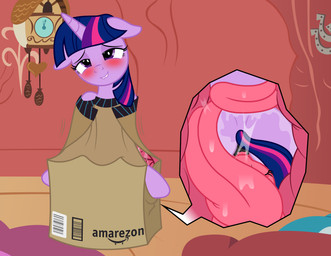 anal blush bodily_fluids clock cuckoo_clock duo female female/female feral hair heart_symbol horn inside long_tongue oral purple_eyes purple_hair quadruped rimming saliva sex tongue badumsquish friendship_is_magic hasbro my_little_pony mythology amy_zon_(oc) fan_character twilight_sparkle_(mlp) equid equine mammal mimic mythological_creature mythological_equine unicorn hi_res