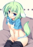 ahoge animal_ears blue_eyes blush breasts clothing dog_days dog_ears dog_tail eclair_martinozzi embarrassed female green_hair hair nipples panties peeing peeing_self shirt shirt_lift short_hair sitting solo striped_panties stripes tateha_(artist) tears underwear urine
Rating: Questionable
Score: 8
User: Test-Subject_217601
Date: March 09, 2014