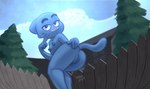blue_body blue_skin butt female flat_chested genitals looking_at_viewer nipples presenting presenting_pussy pussy smil smile solo tail tvma cartoon_network the_amazing_world_of_gumball nicole_watterson domestic_cat felid feline felis mammal 2023
