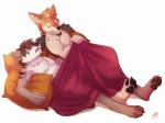 anthro bed blush duo furniture looking_under male nude on_bed romantic romantic_couple sleeping suggestive under_covers gothwolf tehjackal canid canine canis jackal mammal wolf 2017