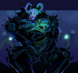 anthro biceps bone horn male night skeleton solo translucent tarusaki don't_starve klei_entertainment animated_skeleton humanoid monster shadow_creature_(don't_starve) undead absurd_res hi_res