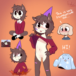 angry anthro bandage blush bodily_fluids clothing dialogue duo female flat_chested genital_fluids male nipples pajamas simple_background small_chest sweat sweater teasing topwear vaginal_fluids young young_anthro young_female ccruelangel cartoon_network summer_camp_island hedgehog_(sci) oscar_peltzer pajamas_(sci) elephant elephantid eulipotyphlan hedgehog mammal proboscidean hi_res