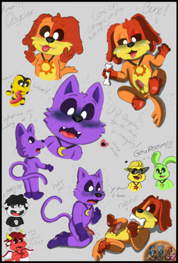 anthro balls black_border blush border cute_fangs duo embarrassed fangs female genitals male male/female male/male nude penis presenting solo surprised teeth young young_anthro somestickygoo mob_entertainment nightmare_critters poppy_playtime smiling_critters baba_chops_(poppy_playtime) catnap_(poppy_playtime) dogday_(poppy_playtime) hoppy_hopscotch icky kickinchicken simon_smoke_(poppy_playtime) absurd_res colored hi_res sketch