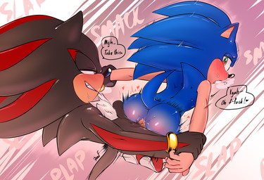 5_fingers abstract_background anal anal_penetration anthro anthro_on_anthro anthro_penetrated anthro_penetrating anthro_penetrating_anthro arm_pull bent_over big_butt black_body black_fur black_nose blue_body blue_fur blush bodily_fluids bracelet butt chest_tuft clothing duo erection fingers footwear footwear_only from_behind_position fur genitals green_eyes grey_clothing grey_footwear grey_shoes grin heart_eyes heart_symbol high-angle_view humanoid_hands intraspecies jewelry kneeling looking_at_another looking_back looking_down looking_pleasured looking_up male male/male male_penetrated male_penetrating male_penetrating_male mostly_nude motion_lines onomatopoeia penetration penis plap prison_guard_position profanity raised_tail red_body red_clothing red_eyes red_footwear red_fur red_shoes rough_sex sex shoes shoes_only smile sound_effects sweat tail tan_body tan_inner_ear tan_penis text thrusting tuft white_body white_fur wrist_grab krazyelf sega sonic_the_hedgehog_(series) shadow_the_hedgehog sonic_the_hedgehog eulipotyphlan hedgehog mammal 2021 hi_res