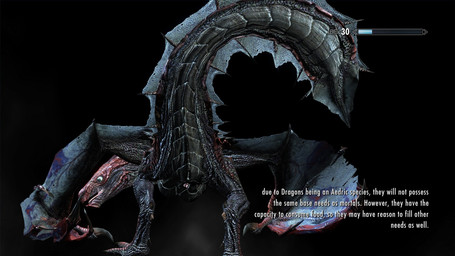 blue_eyes female feral genitals presenting red_body red_scales scales screencap solo tail text vulva wings third-party_edit bethesda_game_studios european_mythology microsoft mythology skyrim the_elder_scrolls dragon mythological_creature mythological_scalie scalie western_dragon wyvern 16:9 3d_(artwork) digital_media_(artwork) english_text hi_res widescreen