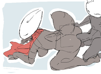 2_horns all_fours anthro areola arthropod_abdomen balls biped breasts butt clothing duo eyes_closed female fingers genitals grey_body horn kneeling male male/female nude penetration penile penile_penetration penis red_clothing partb_(artist) hollow_knight_(franchise) team_cherry hornet_(hollow_knight) arthropod 2025 unfinished brother_(lore) brother_and_sister_(lore) half_brother_(lore) half_sister_(lore) sibling_(lore) sister_(lore)