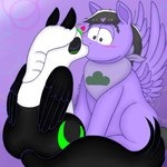 1:1 alternate_species black_body black_eyes black_fur black_hair black_wings clothing cutie_mark digital_media_(artwork) duo english_text equid equine eyebrows fan_character feathered_wings feathers female feral fur fur_markings hair hasbro heart_symbol horse ichimatsu_matsuno kerchief kissing lunarpanda8686 male male/female mammal markings mika_(lunarpanda8686) mr._osomatsu multicolored_hair my_little_pony mythological_creature mythological_equine mythology pegasus pony purple_body purple_fur raised_eyebrows simple_background smooch_(sound_effect) surprised_expression tail text white_body white_fur white_hair wings