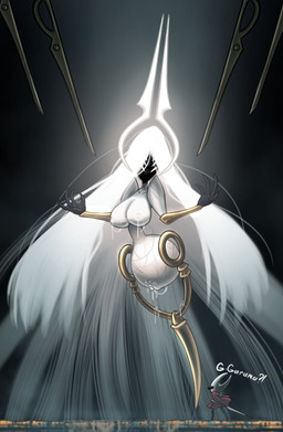 anthro big_breasts big_butt breasts butt duo female hair huge_breasts huge_butt leaking mature_female size_difference white_hair darkmageorigin hollow_knight:_silksong hollow_knight_(franchise) team_cherry grand_mother_silk hornet_(hollow_knight) arthropod