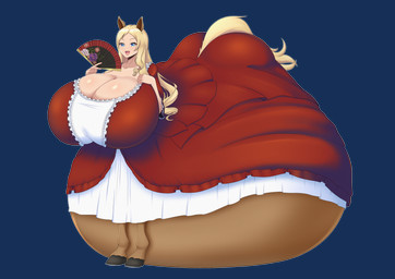 belly_on_ground big_breasts big_butt blonde_hair blue_eyes breasts brown_body brown_fur butt clothed clothed_taur clothing curly_hair dress female fur hair holding_fan hooves horse_ears horse_tail huge_breasts hyper hyper_pregnancy immobile pregnant pregnant_female pregnant_taur resting_on_belly simple_background solo standing taur_lower_pregnancy transparent_background timaeus_(artist) european_mythology greek_mythology mythology estelle_bellegarde centaur equid equid_taur humanoid_taur mammal mammal_taur taur absurd_res alpha_channel hi_res