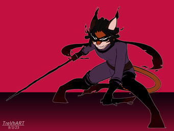 angry anthro belt black_clothing black_gloves black_hair black_handwear black_legwear black_thigh_highs bodysuit boots clothed clothed_anthro clothed_male clothing dagger domino_mask eyemask eyewear fangs footwear fur gloves glowing glowing_eyes grey_bodysuit grey_clothing grey_skinsuit hair handwear legwear magic magic_user male mask melee_weapon multicolored_body multicolored_fur orange_body orange_fur scarf shoes skinsuit solo sword tail tan_body tan_fur teeth thigh_highs tight_clothing tight_suit two_tone_body two_tone_fur weapon wearing_mask wisps trevhart dungeons_and_dragons hasbro wizards_of_the_coast trevon domestic_cat felid feline felis mammal 2023 hi_res