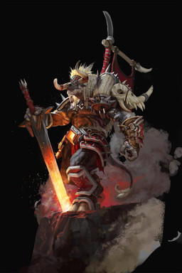 3_fingers anthro armor banner bodypaint bone bottomwear clothing dust fingers greatsword holding_object hooves horn loincloth male melee_weapon solo spiked_armor spikes standing sword tail tribal unconvincing_armor war_bonnet weapon kobegood4433 blizzard_entertainment warcraft harb_freton bovid bovine mammal tauren absurd_res hi_res