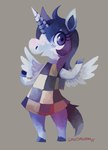 anthro blue_body blue_eyes blue_fur clothing female fur hooves horn shirt solo t-shirt topwear white_body white_fur wings spacesmilodon animal_crossing mythology nintendo winter_(alicorn) equid equine mammal mythological_creature mythological_equine winged_unicorn 2015 absurd_res hi_res