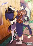 anal animal_crossing caught exhibitionism feet felid feline hi_res lazydez louis_(warlock.jpg) male male/male mammal nintendo public punchy_(animal_crossing) voyeur