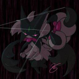 3_fingers 3_toes ambiguous_gender anthro claws feet finger_claws fingers flower_(anatomy) fur green_body green_fur mask pawpads paws pink_eyes pink_nose solo toes b_ath54 nintendo pokemon generation_9_pokemon meowscarada pokemon_(species) 1:1 2026