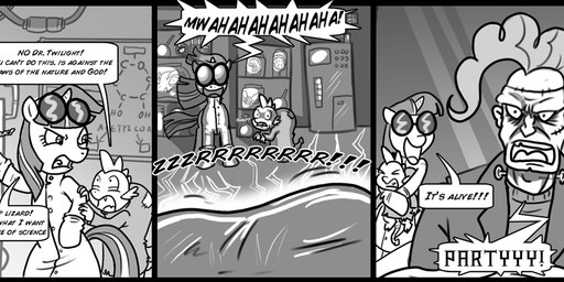 clothing coat eyewear female feral florence_flask fur goggles hair horn lab_coat laboratory laboratory_equipment laboratory_glassware male science scientific_instrument scientist tail test_tube topwear what_has_science_done madmax friendship_is_magic hasbro my_little_pony mythology frankenstein pinkie_pie_(mlp) spike_(mlp) twilight_sparkle_(mlp) dragon earth_pony equid equine horse mammal mythological_creature mythological_equine mythological_scalie pony scalie unicorn black_and_white comic monochrome