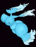 big_breasts big_butt breasts butt female genitals huge_butt mouthless nipples side_view solo vulva water waterfall maxhe deltarune undertale_(series) miss_mizzle darkner elemental_creature humanoid mizzle_(deltarune) water_creature hi_res