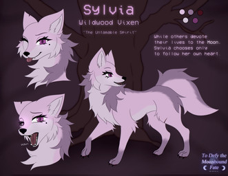blep female feral fur leg_markings logo markings mole_(marking) one_eye_closed open_mouth pink_body pink_eyes pink_fur plant scar socks_(marking) solo text tongue tongue_out tree wink yawn astralia sylvia_(astralia) canid canine fox mammal english_text hi_res model_sheet