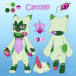 animal_genitalia animal_penis anthro big_penis digitigrade erection feline_genitalia feline_penis flower fur genitals green_body green_fur looking_at_viewer male pawpads penile_spines penis plant purple_eyes rear_view scarf sheath solo jm-luxro nintendo pokemon cattley_(jmluxro) felid feline floragato generation_9_pokemon mammal pokemon_(species) 1:1 hi_res model_sheet adult_(lore)