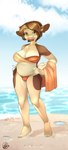 anthro beach bikini breasts clothing eyewear female potbelly seaside solo sunglasses swimwear two-piece_swimsuit infected-ellis bovid bovine cattle mammal hi_res