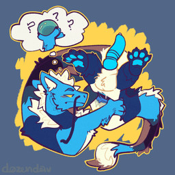 4_toes animal_genitalia anus ball_tuft balls barbel_(anatomy) blue_anus blue_body blue_flesh blue_fur blue_pawpads blue_penis blush blush_lines bodily_fluids chest_tuft curled_up feet feral fingering fingering_self flesh_whiskers fur gaping gaping_anus genitals holding_object hybrid_genitalia hybrid_penis knot long_body lost_my_keys male masturbation medial_ring medial_ringed_hybrid_penis multicolored_body multicolored_fur orb outline pawpads penis question_mark searching sheath simple_background solo stretched_anus striped_body stripes tail tail_tuft thought_bubble toes tuft two_tone_body two_tone_fur white_body white_fur yellow_eyes yellow_outline dozendav mythology felix_(noodle) dragon eastern_dragon furred_dragon furred_scalie mythological_creature mythological_scalie scalie 1:1 2025 hi_res
