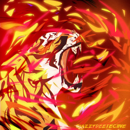 ambiguous_gender blood blood_drip blood_in_mouth blood_on_body blood_on_face bloodshot_eyes bodily_fluids detailed_background dripping fangs feral fire fur orange_body orange_fur roaring screaming side_view solo stripes teeth white_body white_fur jazzydeetective hotline_miami hotline_miami_2:_wrong_number felid mammal pantherine tiger 1:1 album_cover cover digital_media_(artwork) headshot_portrait hi_res icon portrait watermark