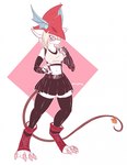 anthro blonde_hair blush clothing dragoon female hair hat headgear headwear solo fizzy-dog final_fantasy final_fantasy_ix final_fantasy_vii square_enix freya_crescent burmecian mammal rodent hi_res