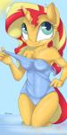 anthro blonde_hair clothed clothing eyelashes female fur hair horn off_shoulder red_hair smile solo yellow_body yellow_fur mistydash equestria_girls hasbro my_little_pony mythology sunset_shimmer_(eg) equid equine mammal mythological_creature mythological_equine unicorn absurd_res hi_res