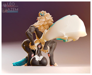 5_fingers anthro anus athletic athletic_anthro balls big_balls big_penis big_tail blue_penis blurred_background bodily_fluids border butt crouching cum cum_from_penis cum_in_ass cum_inside cum_on_balls darkened_balls darkened_genitalia digitigrade fingers gaping gaping_anus genital_fluids genitals horn huge_balls huge_penis hyper hyper_balls hyper_genitalia hyper_penis leaking_cum leg_markings looking_away low-angle_view male mane markings medial_ring muscular muscular_anthro muscular_male penis presenting presenting_hindquarters puffy_anus rear_view saggy_balls socks_(marking) solo spread_anus spread_butt spreading tail tongue tongue_out vein veiny_penis white_border azemkek leodamodeler_(modeler) mythology azem_(azemkek) canid canine dragon draksune fox hybrid mammal mythological_creature mythological_scalie scalie 3d_(artwork) absurd_res digital_media_(artwork) hi_res