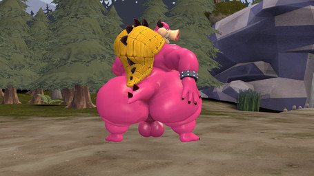 anthro anus backsack balls big_butt bracelet butt forest_background genitals horn huge_butt jewelry male muscular overweight overweight_male presenting presenting_hindquarters short_legs solo thick_thighs kanebrentkoopa bowser's_inside_story mario_and_luigi_(series) mario_bros mythology nintendo midbus armadillo mammal mythological_creature suid suine sus_(pig) wild_boar xenarthran 3d_(artwork) digital_media_(artwork) source_filmmaker_(artwork)
