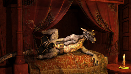 amputee anthro bed bedroom belt biped brown_body brown_scales candle claws clothing disability furniture hat headgear headwear horn inside lying on_side one_leg_up pirate pose raised_leg scales solo spikes spread_legs spreading suggestive table tail teeth toe_claws wooky mythology dragon millennium_dragon mythological_creature mythological_scalie scalie 3d_(artwork) digital_media_(artwork) hi_res