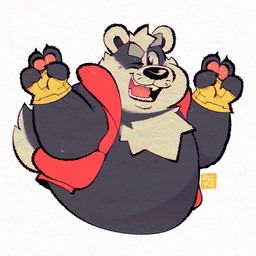 4_fingers anthro belly black_body black_nose fingers male one_eye_closed open_mouth simple_background slightly_chubby solo white_body wink pepperpopper bradley_the_badger_(game) bradley_(bradley_the_badger) badger mammal mustelid musteline 1:1 2025