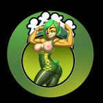 anthro biceps big_breasts bottomwear breasts butt clothing female flexing fur green_eyes nipples pants solo tight_clothing octoling_ghaul activision crash_bandicoot_(series) crash_team_racing_(series) crash_team_racing_nitro-fueled ami_bandicoot bandicoot mammal marsupial 1:1 alpha_channel hi_res