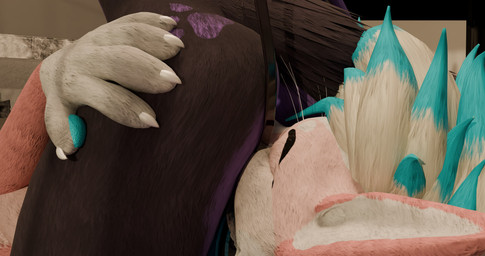 anal anthro black_body black_fur collar duo facesitting female female/female fur hair leash leashed_collar oral pink_body pink_fur purple_body purple_fur purple_hair rimming rimming_female sex sitting sitting_on_another teakenskox feyyore canid canine canis jackal mammal mephitid skunk 256:135