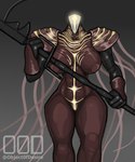 abs areola big_breasts breasts faceless featureless_breasts female holding_object holding_weapon looking_at_viewer muscular muscular_female red_body solo thick_thighs weapon object0fdesire destiny_(video_game) destiny_2 humanoid tormentor absurd_res hi_res