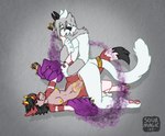 accessory anthro black_body black_fur black_hair black_sclera bodily_fluids breasts claws cum cum_inside disembodied_hand ejaculation feet female fluffy fluffy_hair forehead_gem fur furgonomics gem genital_fluids genitals ghost_hand grey_body grey_fur grey_hair hair horn jewelry markings nipples pawpads paws pink_eyes pussy questionable_consent red_body red_fur ring sex solo spread_legs spread_toes spreading tail tail_accessory tail_jewelry tail_ring toes translucent white_body white_fur bittervow freyz_ingardt lilith_(sourmagic) canid canine domestic_cat felid feline felis fox mammal