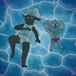 anthro barefoot black_body black_fur black_nose briefs briefs_only bulge clothed clothing detailed_background duo eye_contact feet fur grey_body grey_fur half-closed_eyes looking_at_another male monotone_briefs monotone_clothing monotone_underwear narrowed_eyes pink_briefs pink_clothing pink_underwear tighty_whities topless topless_anthro topless_male underwear underwear_only white_body white_briefs white_clothing white_fur white_underwear white_waistband white_wool wool_(fur) y-fronts ursanity illumination_entertainment sing_(movie) buster_moon eddie_noodleman bovid caprine koala mammal marsupial sheep vombatiform 1:1 hi_res