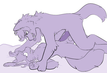 animal_genitalia animal_penis anthro anus areola aroused balls blush bodily_fluids breasts breath canine_genitalia canine_penis chest_tuft dominant dominant_anthro dominant_male drooling female genitals hair holding_arms holding_down holding_wrists inner_ear_fluff intimidation knot knotted_penis long_hair lying male male/female nervous nipples nude nude_anthro nude_female nude_male on_back penis predator/prey restrained_arms saliva scared scaroused sharp_teeth submissive submissive_anthro submissive_female tail teeth tuft vulva qtipps canid canine mammal 2025 hi_res