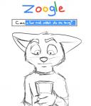 anthro blush clothed clothing duo fully_clothed fur internet male progressoftomorrow disney google google_search zootopia judy_hopps nick_wilde canid canine fox mammal red_fox true_fox animated animated_comic comic short_playtime