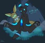 ambiguous_gender black_body black_fur blue_penis duo erection feral fur genitals glowing glowing_genitalia glowing_penis male pawpads penis presenting presenting_penis yellow_body yellow_fur conditional_dnp paliken nintendo pokemon eeveelution generation_1_pokemon generation_2_pokemon jolteon pokemon_(species) shiny_pokemon umbreon hi_res