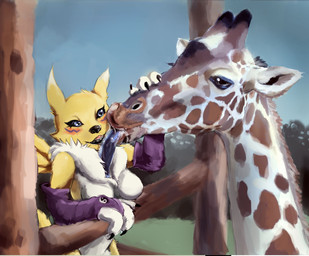 2013 3_fingers anthro anthro_on_feral bestiality big_lips black_lips black_nose black_sclera blue_eyes blush breast_lick breasts brown_fur brown_nose canine claws clothing digimon duo elbow_gloves female feral fox fur giraffe gloves hand_on_face hi_res interspecies licking lips long_tongue mammal multicolored_fur nature nude open_mouth outside renamon saliva side_view size_difference sky smile tongue tongue_out two_tone_fur ungulatr white_fur wood yellow_fur

Rating: Questionable
Score: 42
User: Loc0
Date: November 07, 2013