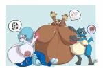 anthro areola belly big_belly big_breasts big_butt blue_body blue_eyes blue_fur blue_hair breasts brown_body brown_fur butt canid canine digital_media_(artwork) female fur generation_4_pokemon generation_7_pokemon group growth hair huge_belly huge_breasts huge_butt hyper hyper_belly hyper_breasts hyper_pregnancy kari_(trcfan) lagomorph long_hair looking_at_viewer lopunny lucario mamalop_(trcfan) mammal maria_(trcfan) marine multiple_pregnancies navel nintendo nipples nude pinniped pokemon pokemon_(species) pregnant pregnant_anthro pregnant_female primarina simple_background smile story story_in_description thick_thighs trcfan wide_hips
