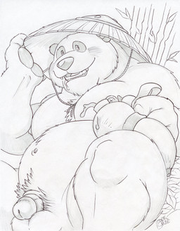 alcohol anthro balls bamboo bamboo_tree beverage biped blush bottle chode circumcised clothing container drunk flaccid genitals gourd hat headgear headwear holding_bottle holding_container holding_object humanoid_genitalia humanoid_penis looking_at_viewer male mostly_nude musclegut muscular muscular_anthro muscular_male navel nipples open_mouth outside overweight overweight_anthro overweight_male penis plant reclining short_penis simple_background small_penis solo substance_intoxication tree dudebulge blizzard_entertainment warcraft bear mammal pandaren absurd_res graphite_(artwork) hi_res monochrome signature traditional_media_(artwork)