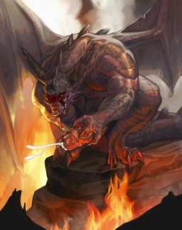 animal_genitalia bodily_fluids cum cumshot ejaculation feral fire genital_fluids genitals horn male masturbation mythologi smile solo wings morshok mythology dragon mythological_creature mythological_scalie scalie absurd_res hi_res